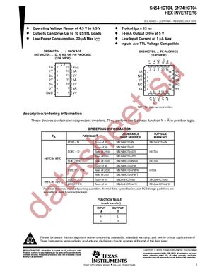 SN74HCT04PWRE4 datasheet  